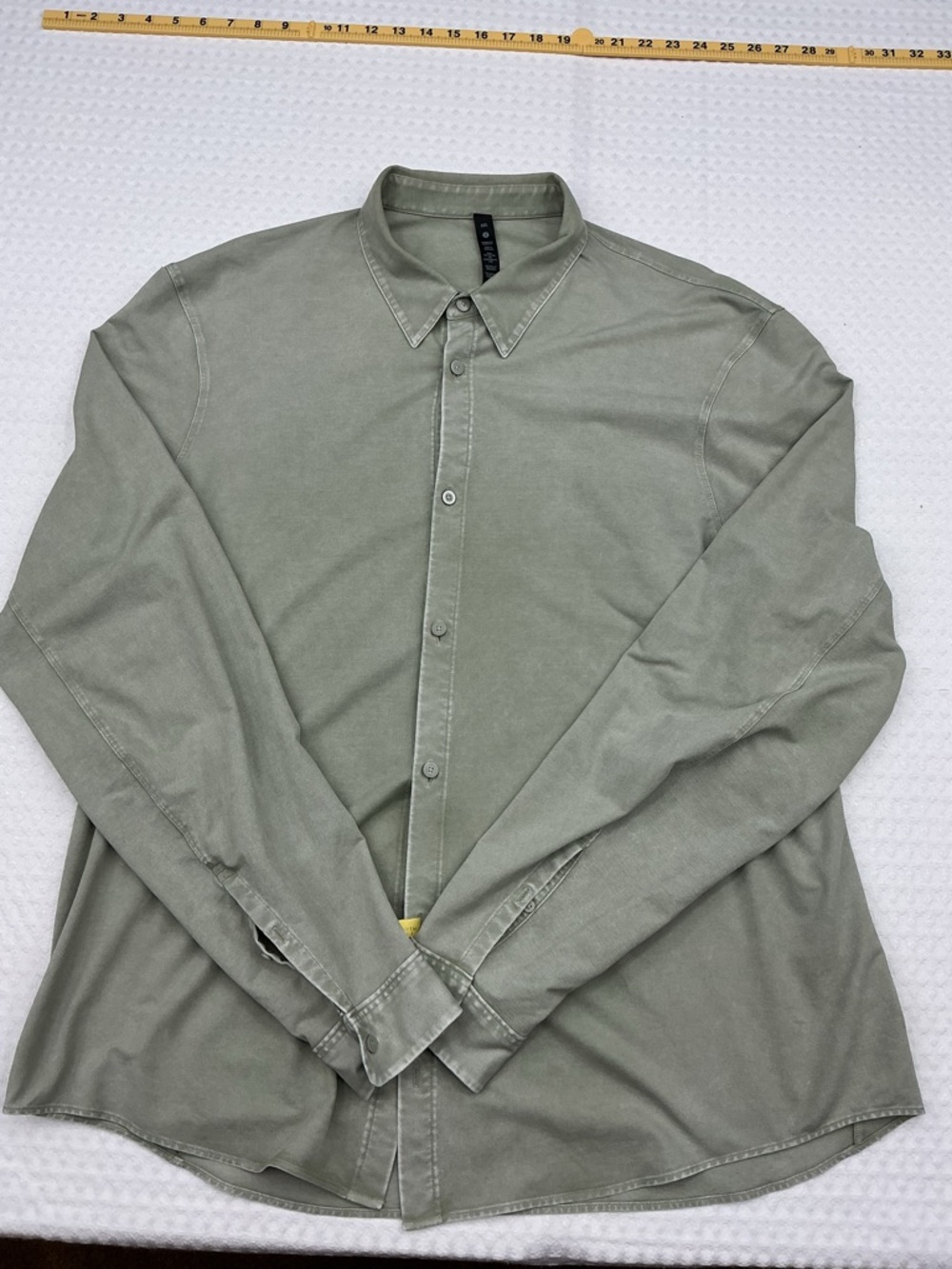 lululemon commission long sleeve shirt green fern enzyme dye